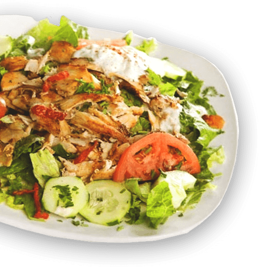 Chicken shawarma salad plate